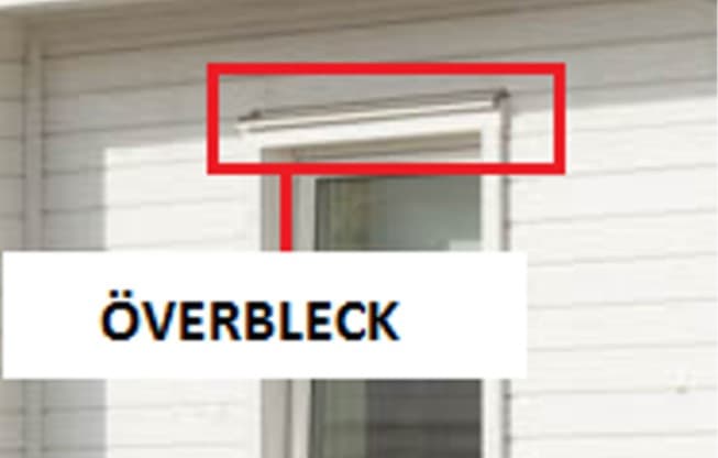 Profilskiss av överbleckets veck i genomskärning